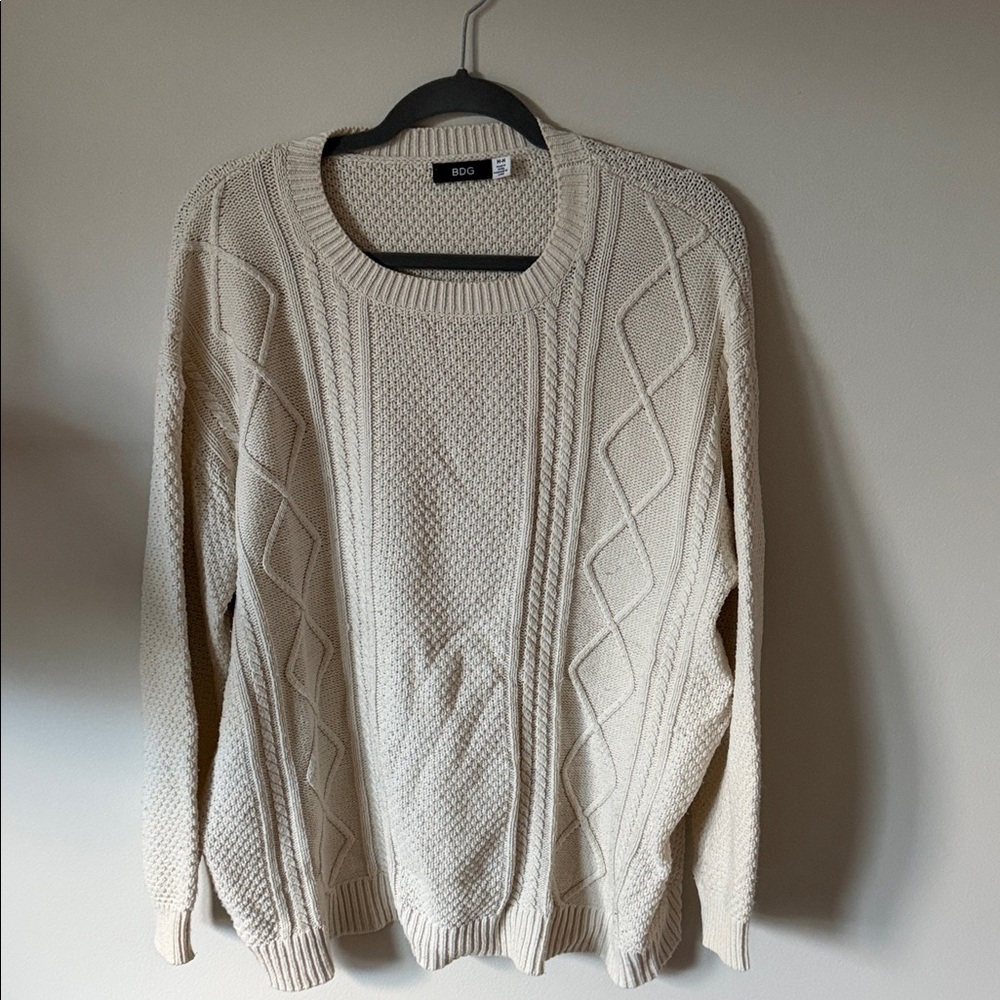 BDG Off-White Cable Knit Sweater